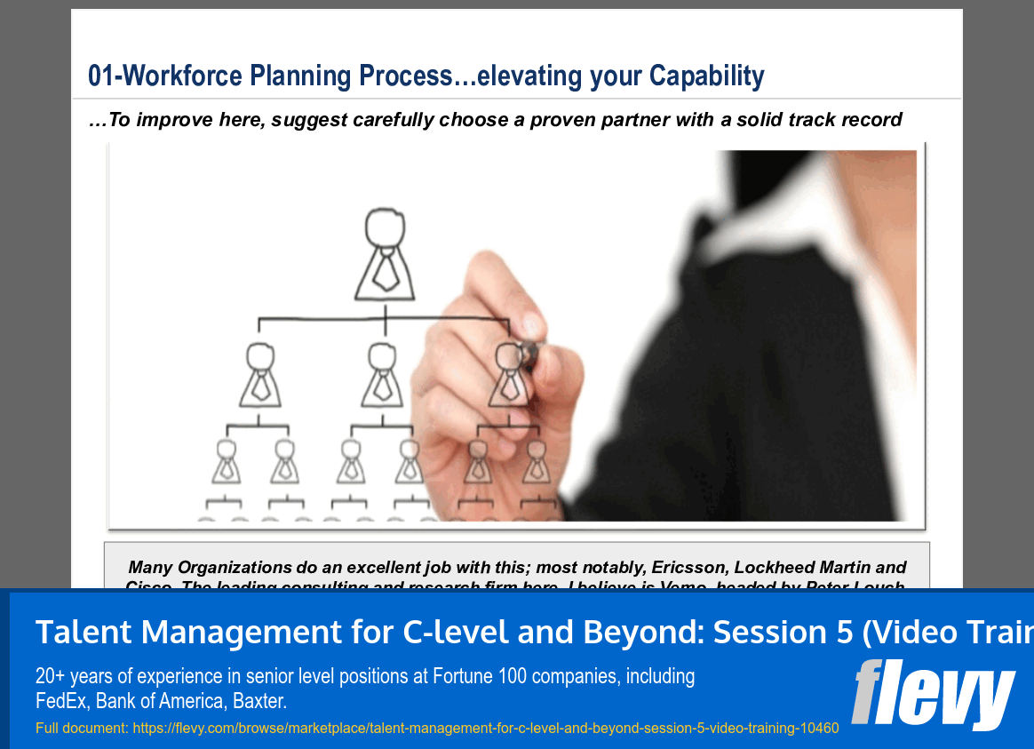 Talent Management for C-level and Beyond: Session 5 (Video Training) (45-slide PPT PowerPoint presentation slide deck (PPTX)) Preview Image