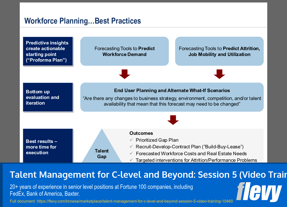 Talent Management for C-level and Beyond: Session 5 (Video Training) (45-slide PPT PowerPoint presentation slide deck (PPTX)) Preview Image