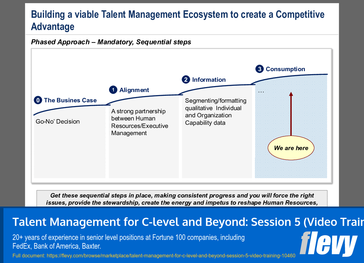 Talent Management for C-level and Beyond: Session 5 (Video Training) (45-slide PPT PowerPoint presentation slide deck (PPTX)) Preview Image
