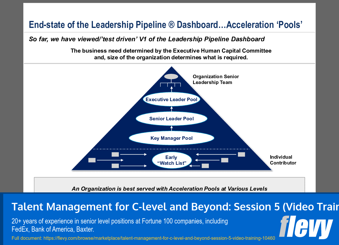 Talent Management for C-level and Beyond: Session 5 (Video Training) (45-slide PPT PowerPoint presentation slide deck (PPTX)) Preview Image