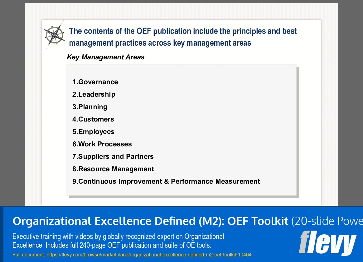 Organizational Excellence Defined (M2): OEF Toolkit (Video Training) (20-slide PPT PowerPoint presentation slide deck (PPTX)) Preview Image