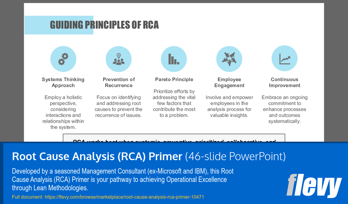 Root Cause Analysis (RCA) Primer (46-slide PPT PowerPoint presentation slide deck (PPTX)) Preview Image