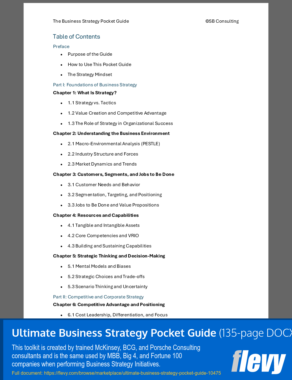 Ultimate Business Strategy Pocket Guide (135-page Word document) Preview Image