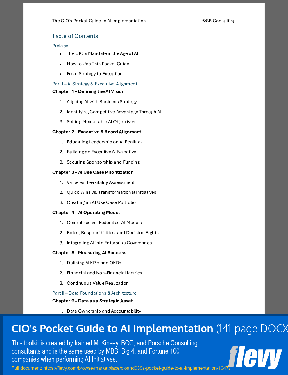 CIO's Pocket Guide to AI Implementation (141-page Word document) Preview Image