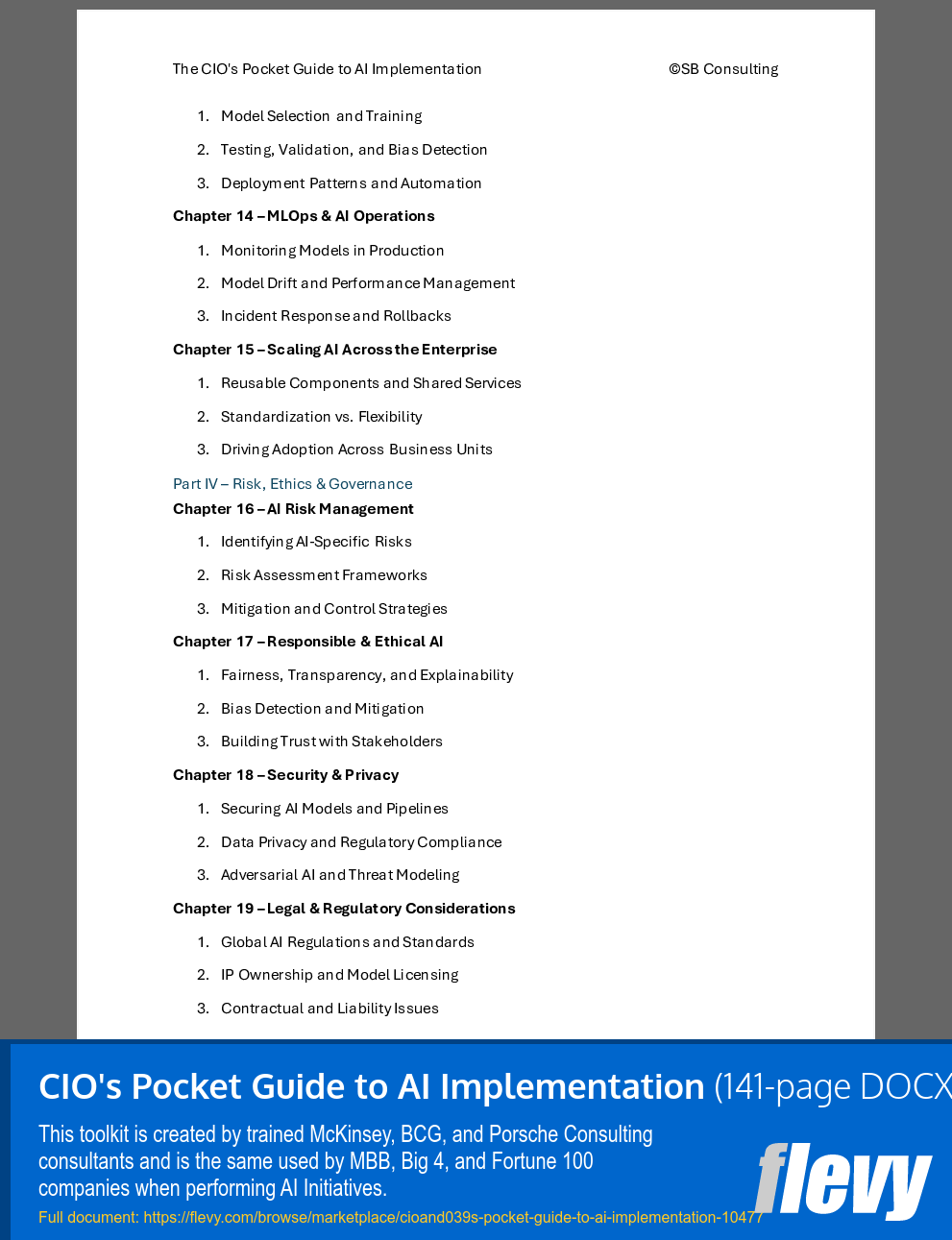 CIO's Pocket Guide to AI Implementation (141-page Word document) Preview Image