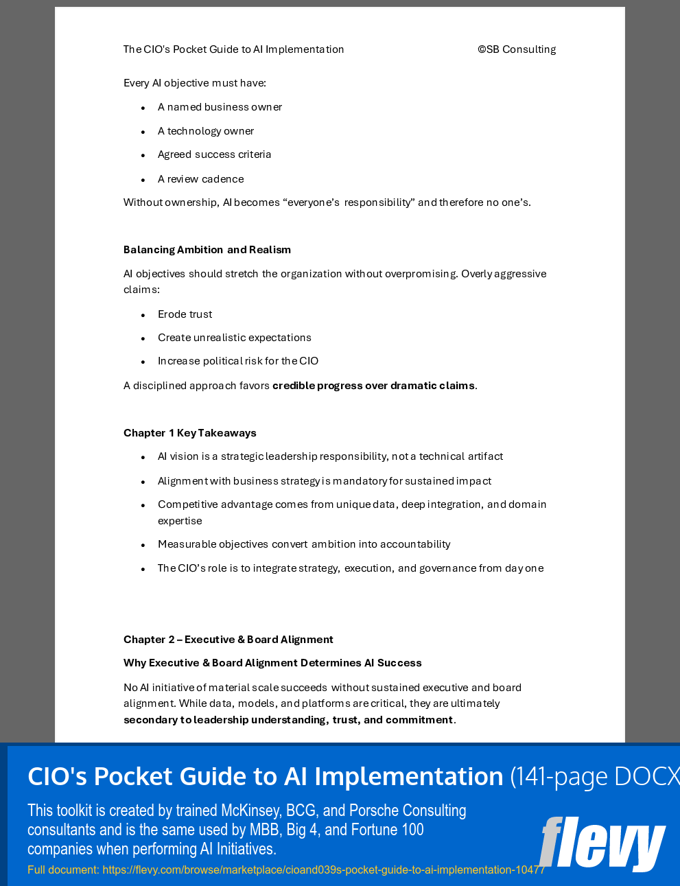 CIO's Pocket Guide to AI Implementation (141-page Word document) Preview Image