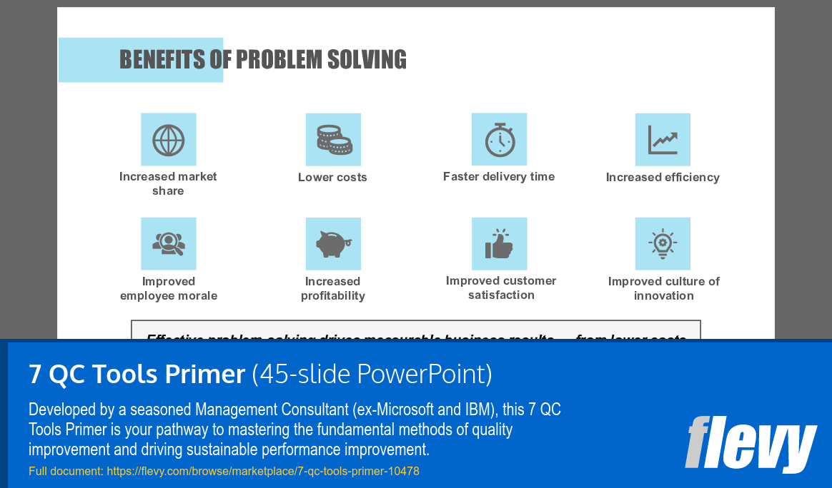7 QC Tools Primer (45-slide PPT PowerPoint presentation slide deck (PPTX)) Preview Image