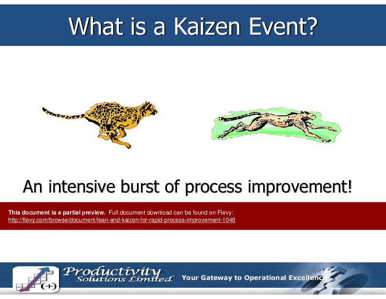 Lean and Kaizen for Rapid Process Improvement (114-slide PowerPoint presentation (PPT)) Preview Image