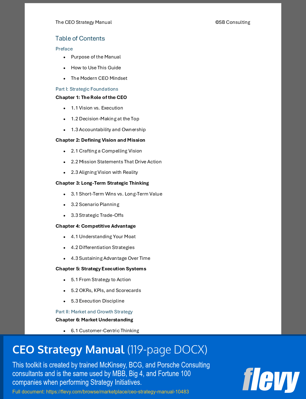 CEO Strategy Manual (119-page Word document) Preview Image