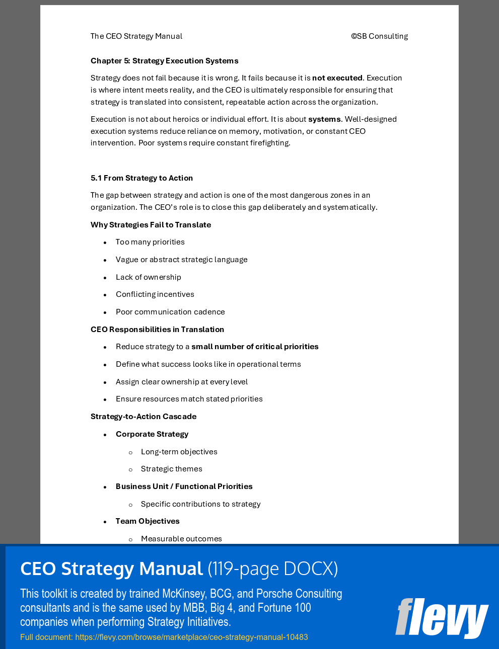 CEO Strategy Manual (119-page Word document) Preview Image