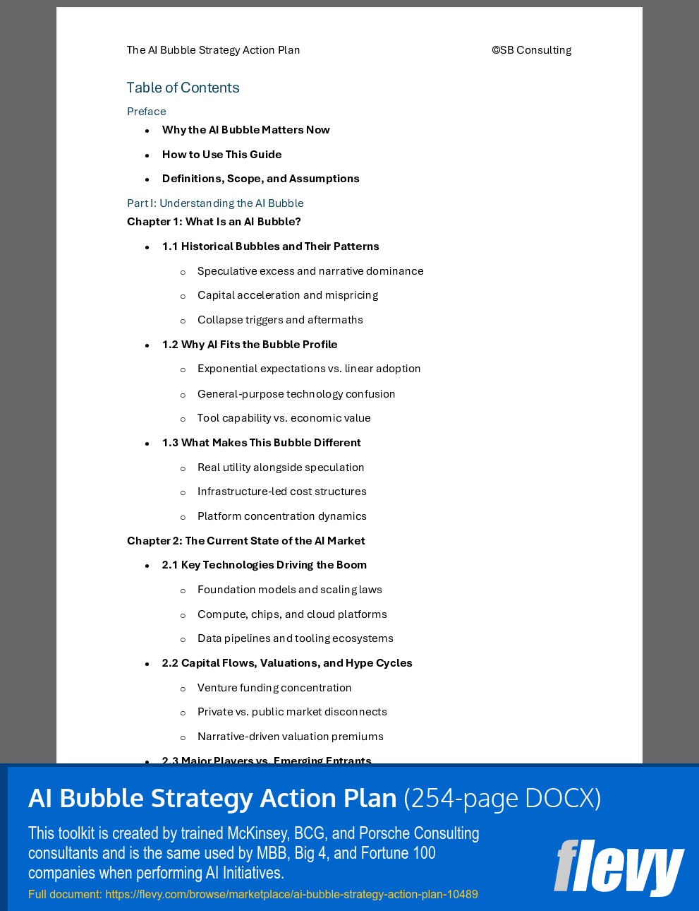 AI Bubble Strategy Action Plan (254-page Word document) Preview Image