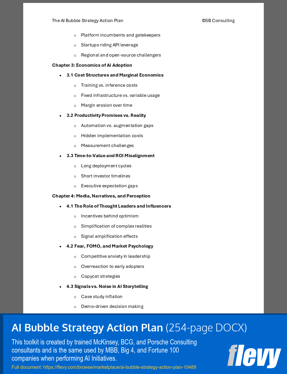 AI Bubble Strategy Action Plan (254-page Word document) Preview Image