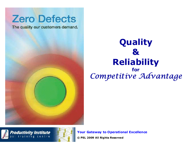 This is a partial preview of Quality & Reliability Presentation (101-slide PowerPoint presentation (PPTX)). Full document is 101 slides. 