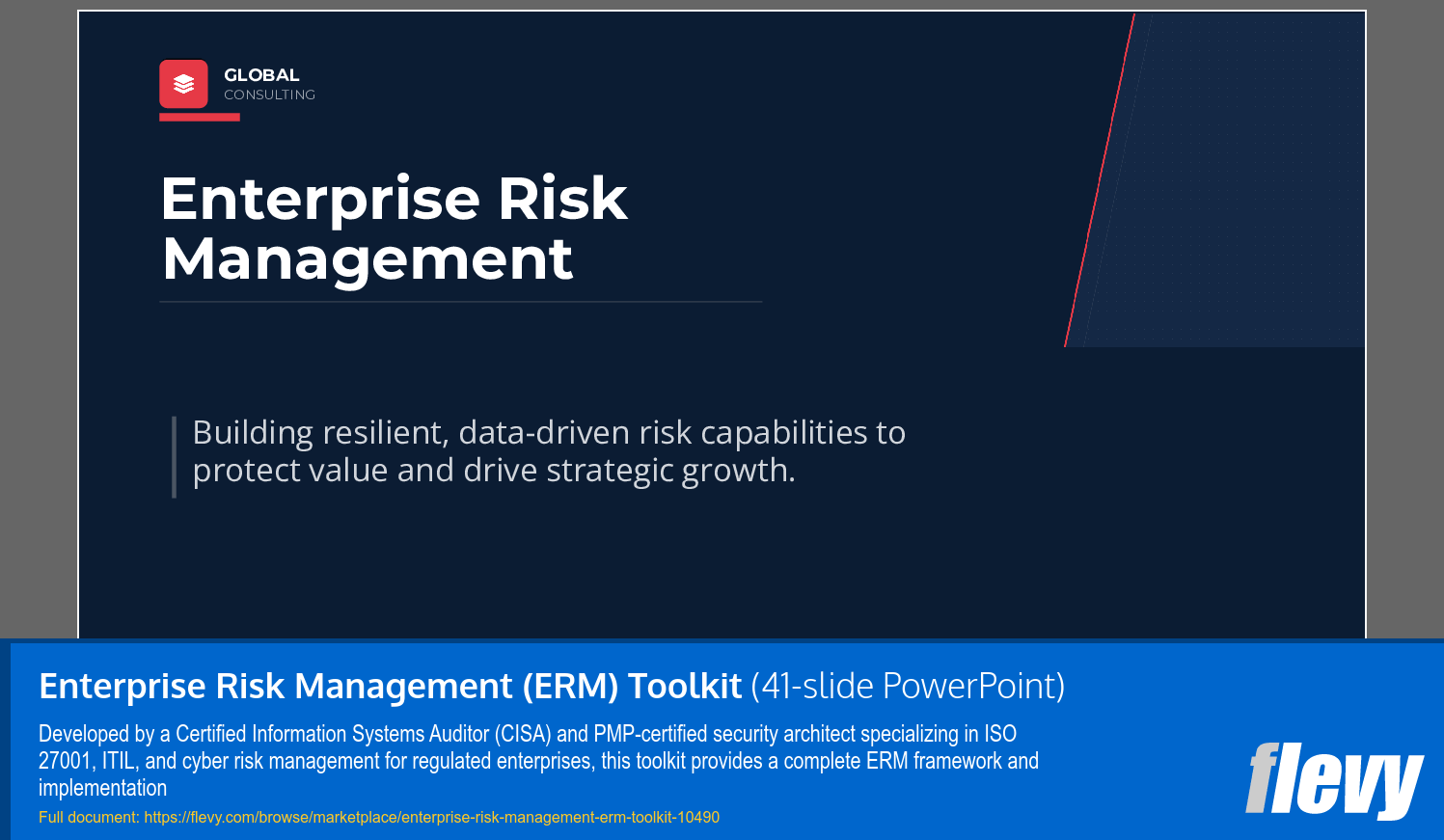 Enterprise Risk Management (ERM) Toolkit (41-slide PPT PowerPoint presentation slide deck (PPTX)) Preview Image