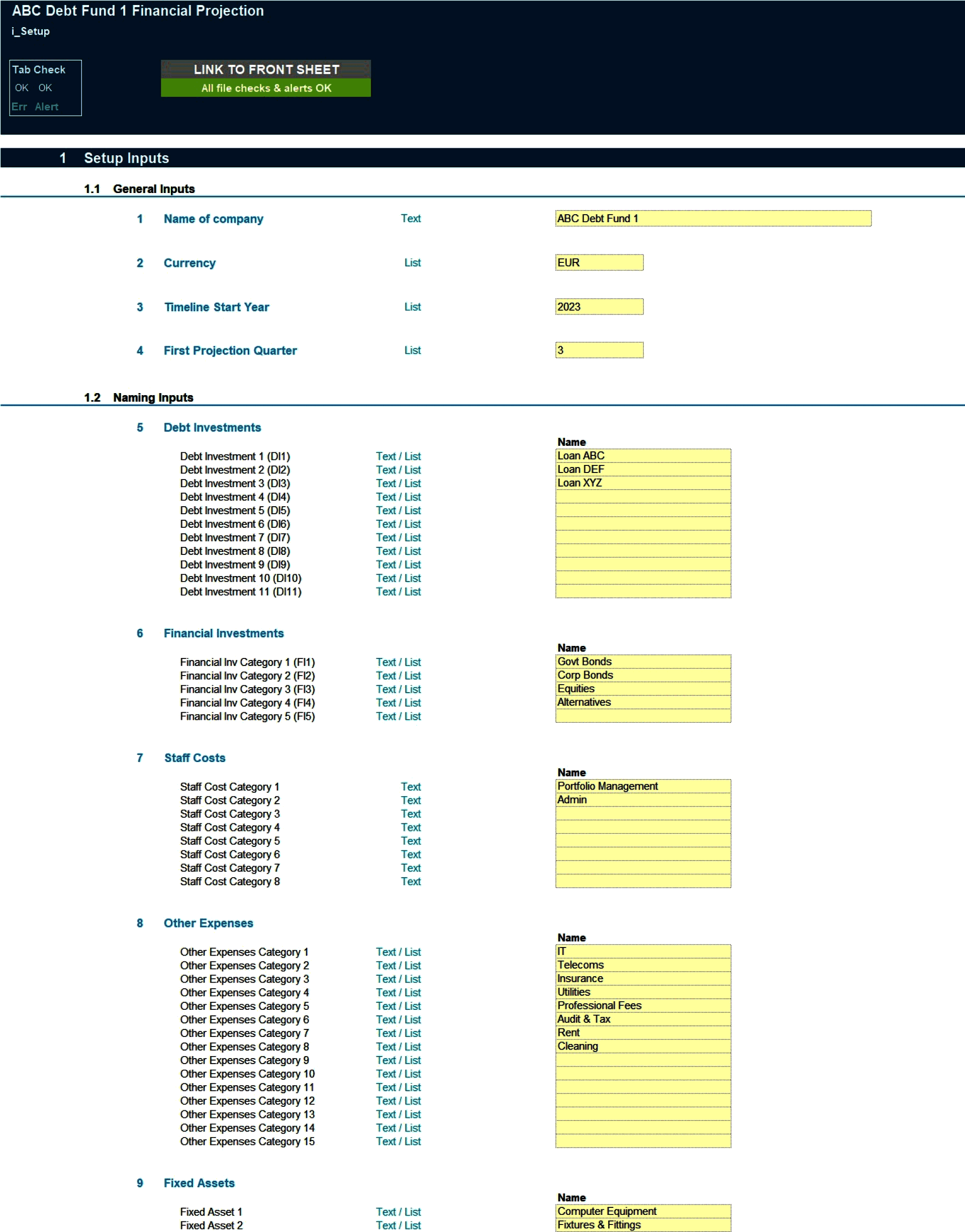 Debt Fund Financial Model with Distribution Waterfall (Excel template (XLSX)) Preview Image