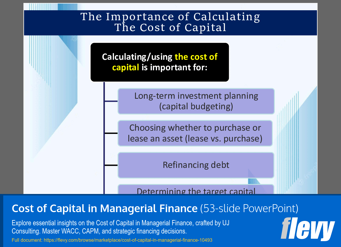 Cost of Capital in Managerial Finance (53-slide PPT PowerPoint presentation slide deck (PPTX)) Preview Image