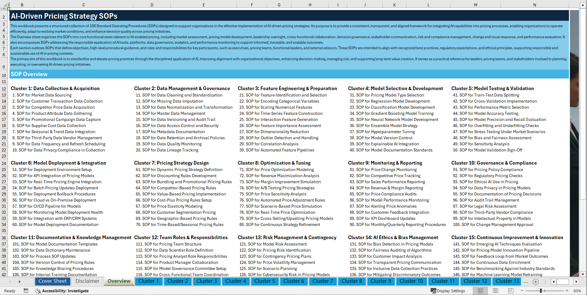 100+ AI-Driven Pricing Strategy SOPs (Excel template (XLSX)) Preview Image