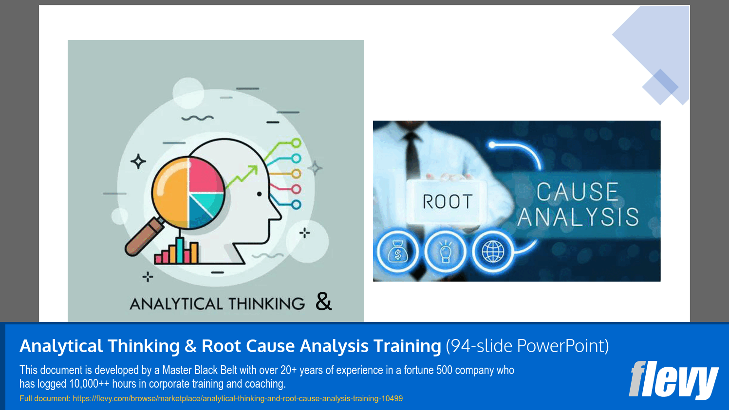 Analytical Thinking & Root Cause Analysis Training (94-slide PPT PowerPoint presentation slide deck (PPTX)) Preview Image