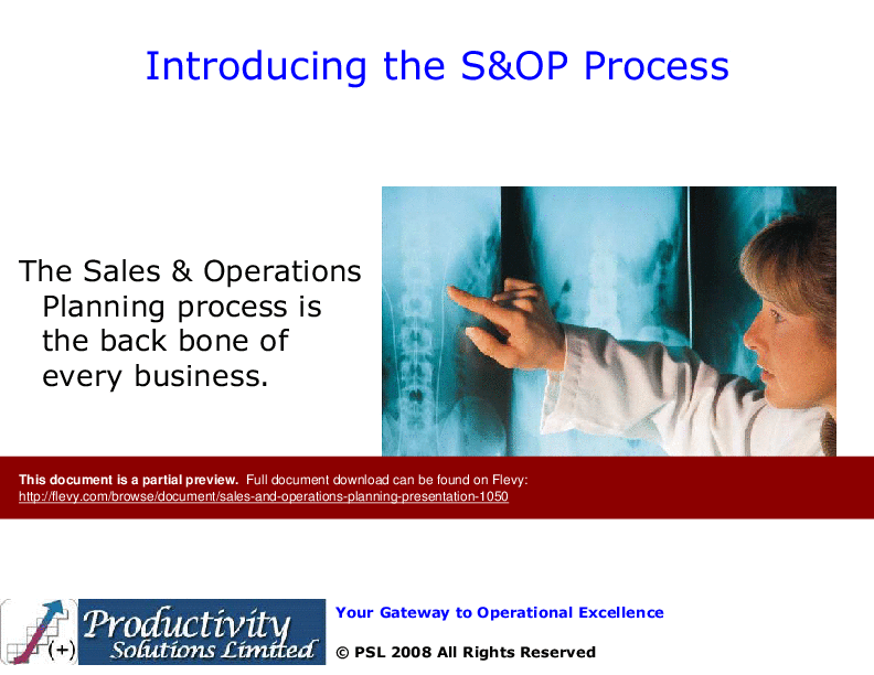 This is a partial preview of Sales & Operations Planning Presentation (60-slide PowerPoint presentation (PPT)). Full document is 60 slides. 