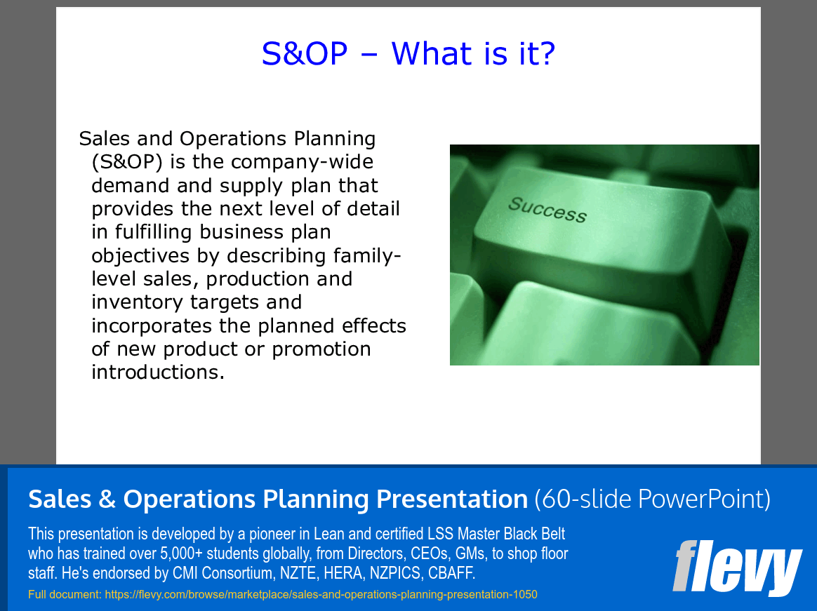 Sales & Operations Planning Presentation (60-slide PPT PowerPoint presentation (PPT)) Preview Image