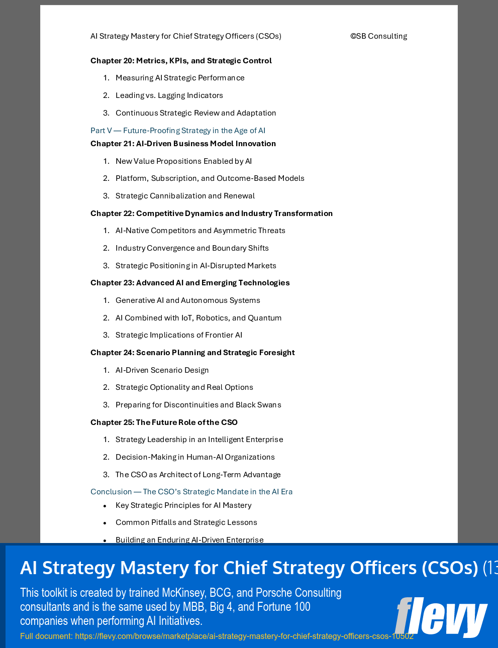 AI Strategy Mastery for Chief Strategy Officers (CSOs) (131-page Word document) Preview Image