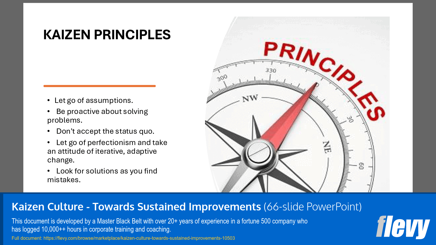 Kaizen Culture - Towards Sustained Improvements (66-slide PPT PowerPoint presentation slide deck (PPTX)) Preview Image