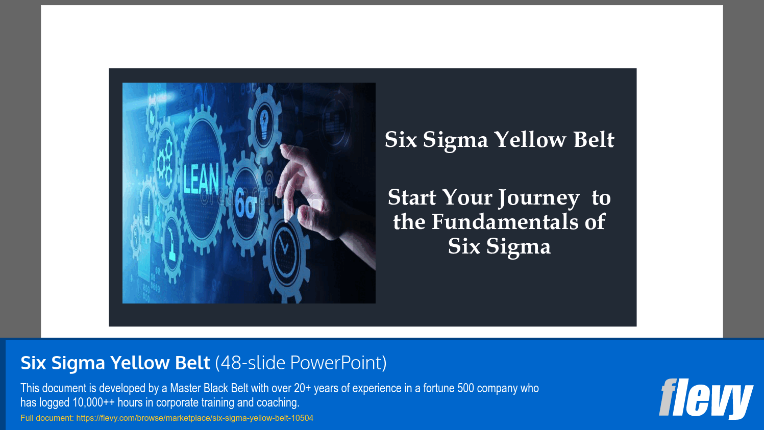 Six Sigma Yellow Belt (48-slide PPT PowerPoint presentation slide deck (PPTX)) Preview Image