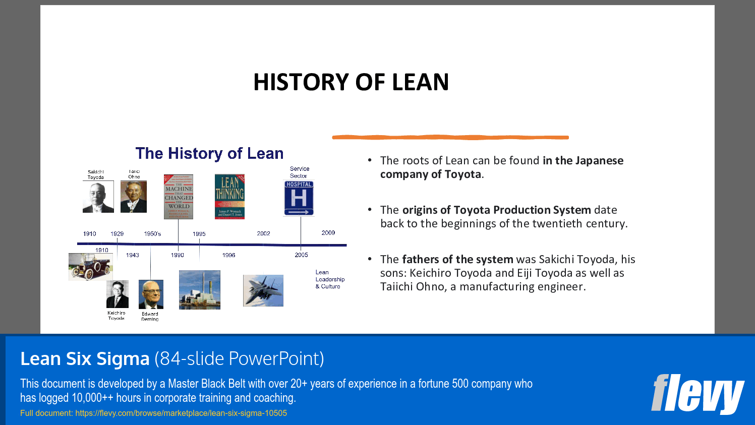 Lean Six Sigma (84-slide PPT PowerPoint presentation slide deck (PPTX)) Preview Image