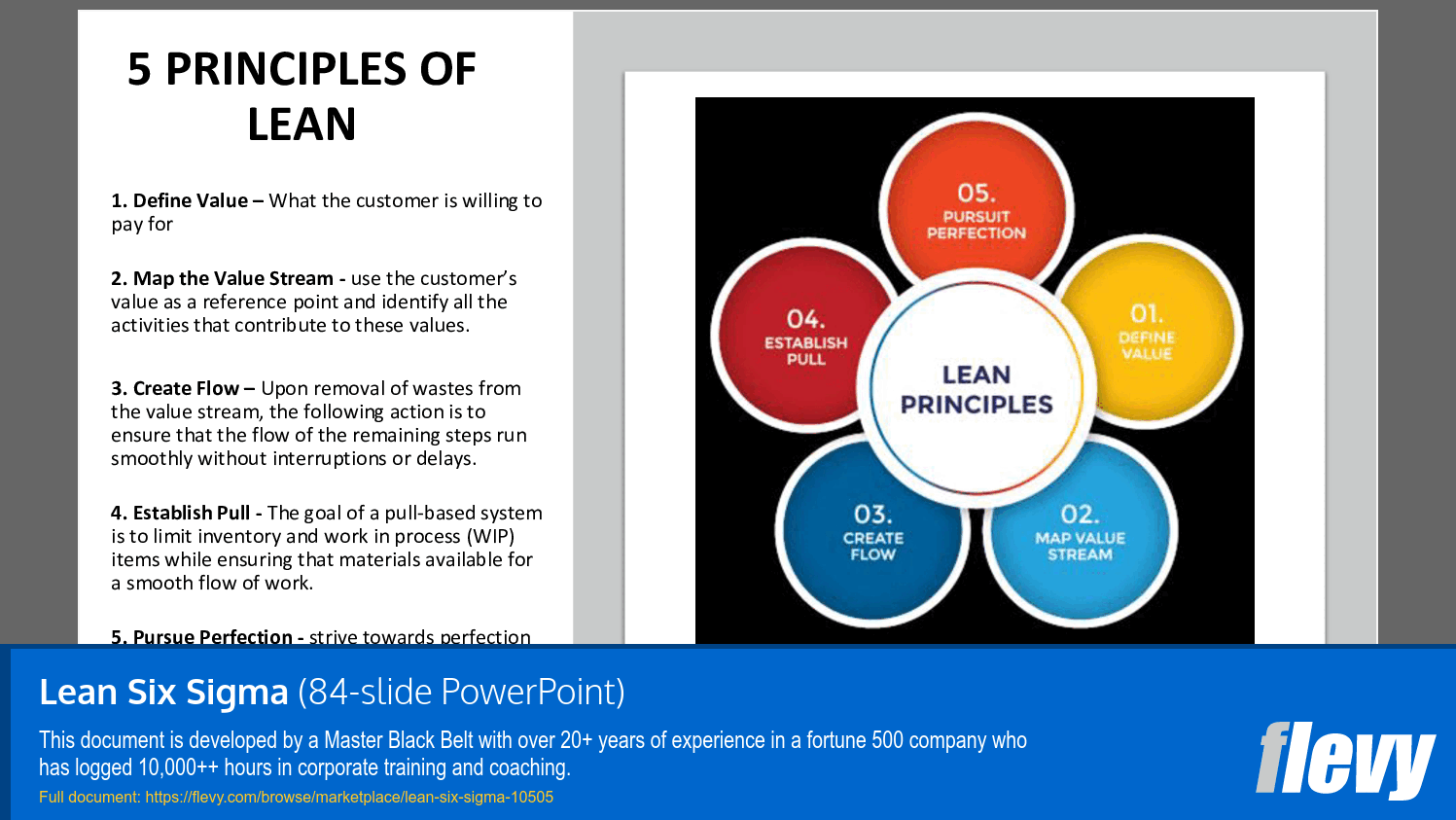Lean Six Sigma (84-slide PPT PowerPoint presentation slide deck (PPTX)) Preview Image