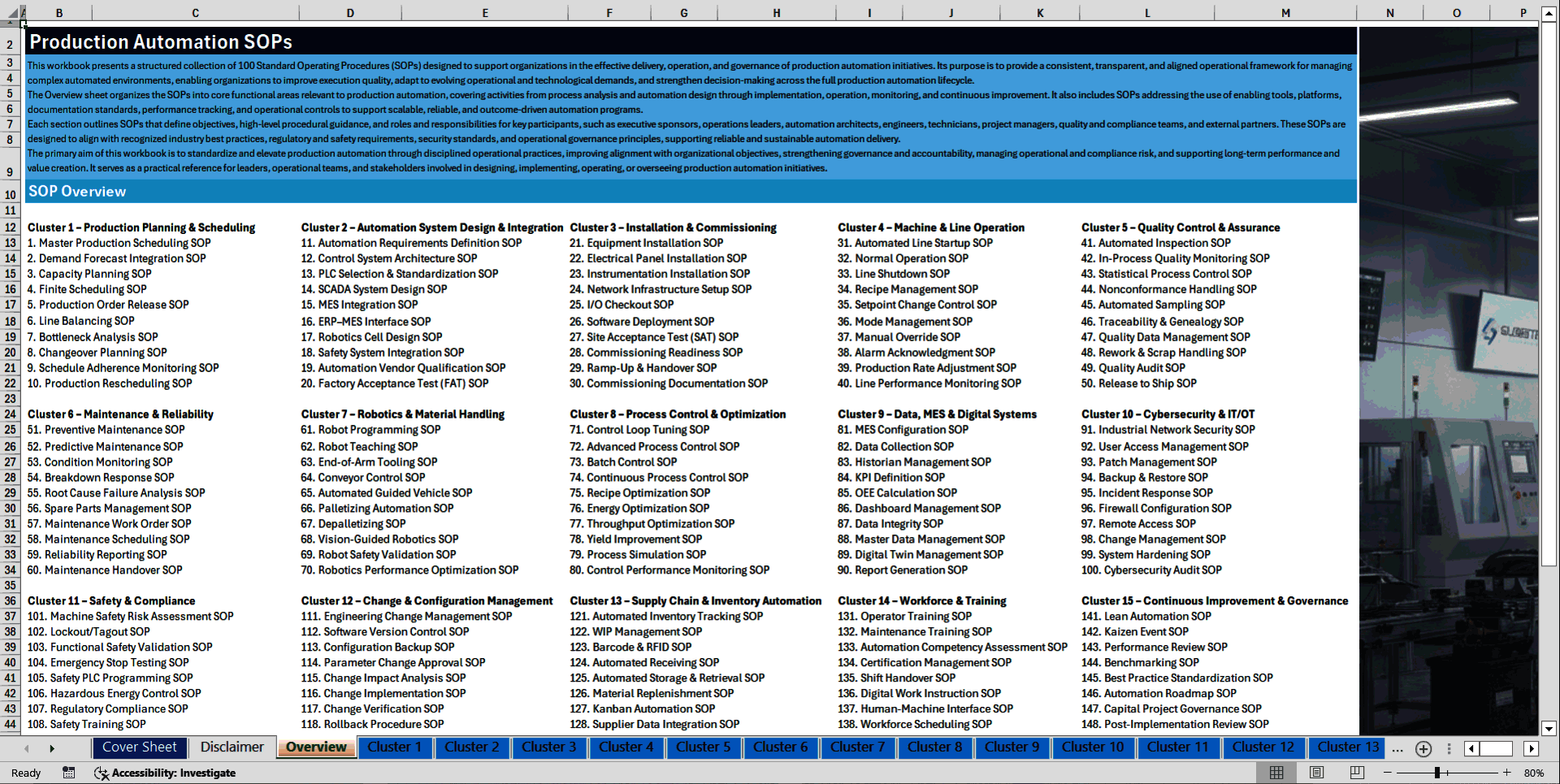 100+ Production Automation SOPs (Excel template (XLSX)) Preview Image