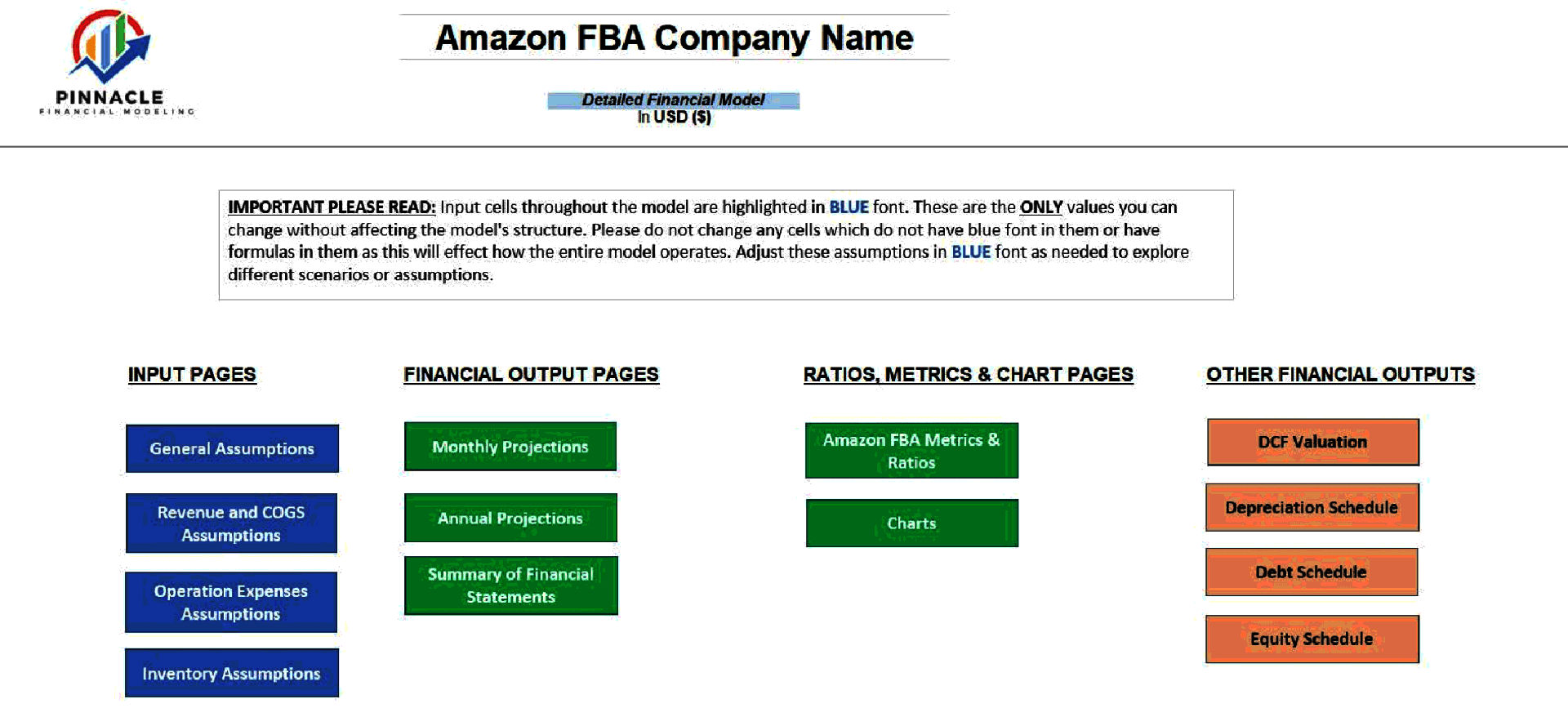 Amazon FBA (Fulfillment By Amazon) Financial Model (Excel template (XLSX)) Preview Image