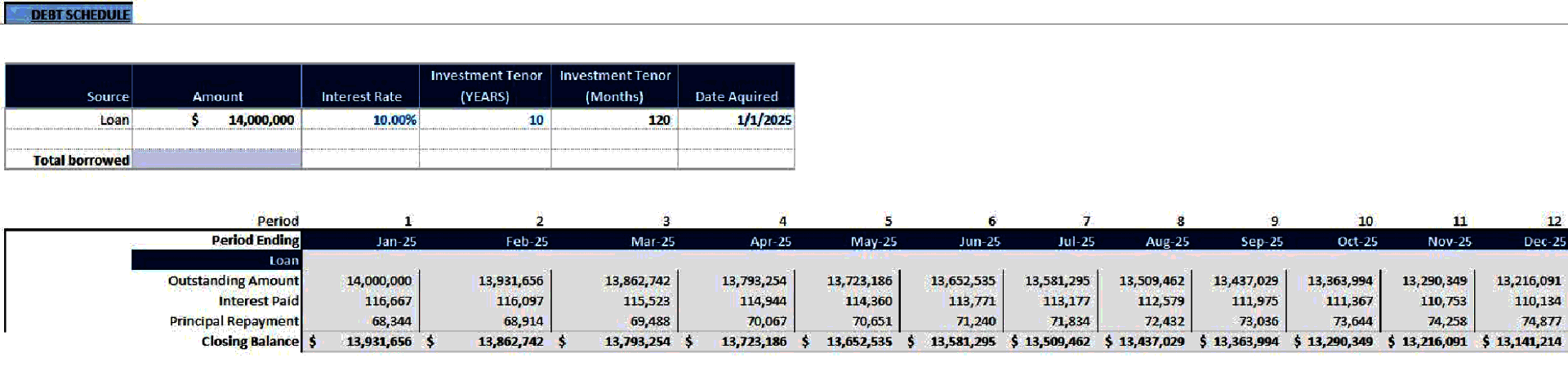 Gold Mining Financial Model (Excel template (XLSX)) Preview Image