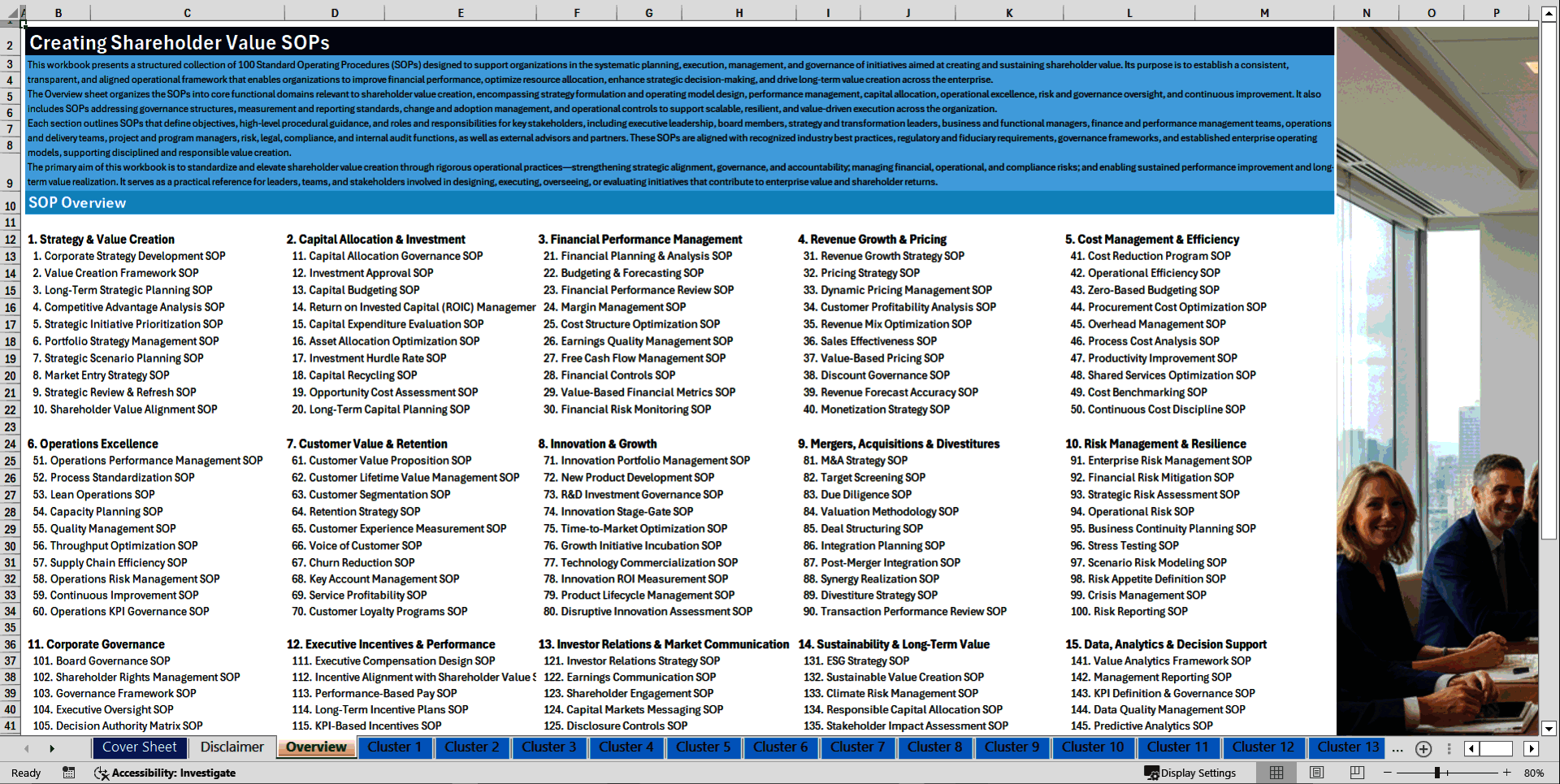 100+ Creating Shareholder Value SOPs (Excel template (XLSX)) Preview Image