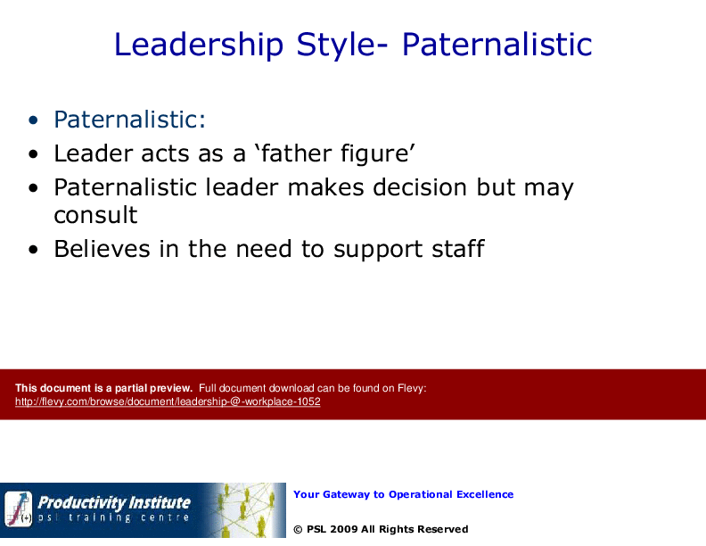 This is a partial preview of Workplace Leadership (107-slide PowerPoint presentation (PPT)). Full document is 107 slides. 