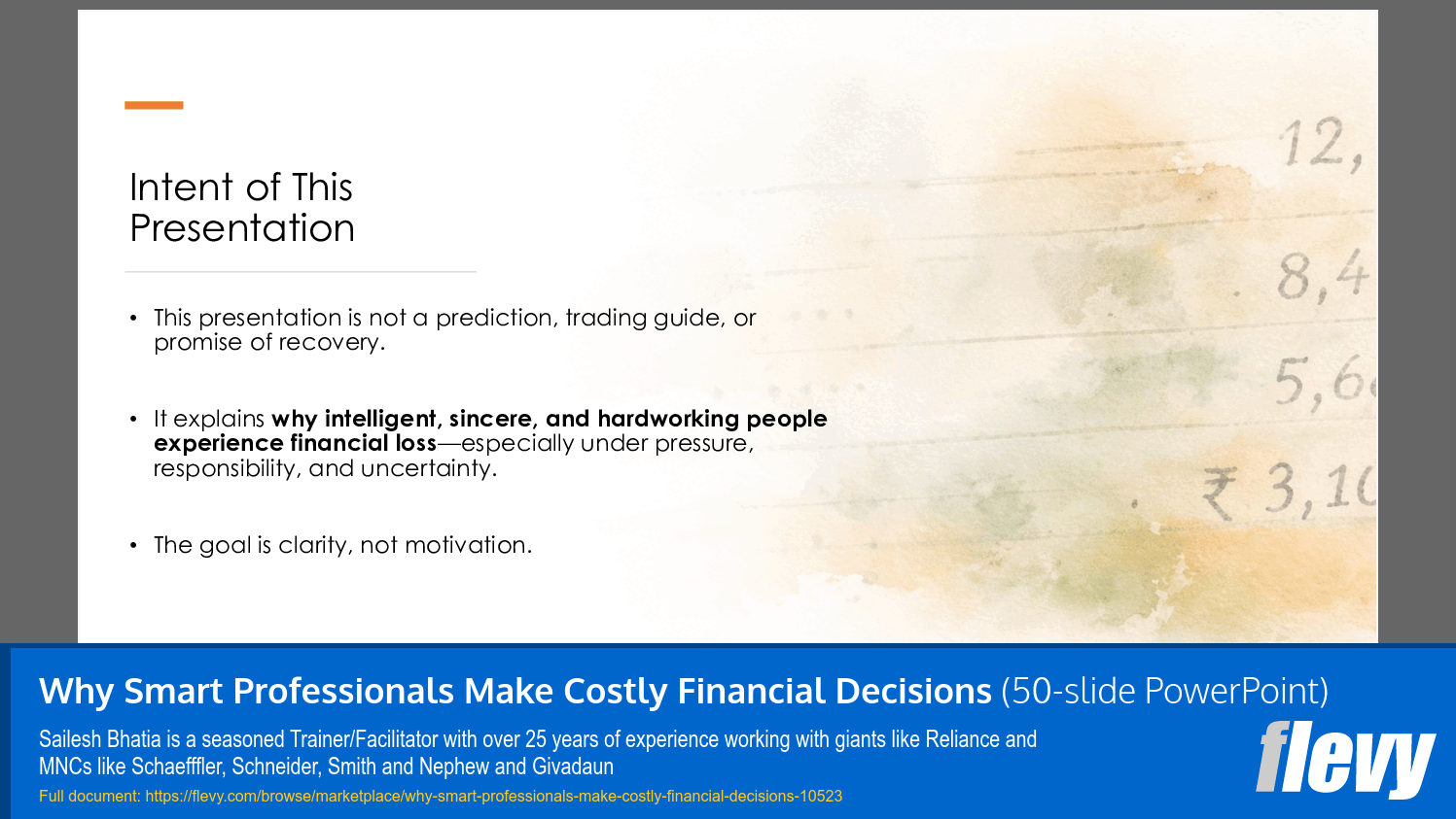 Why Smart Professionals Make Costly Financial Decisions (50-slide PPT PowerPoint presentation slide deck (PPTX)) Preview Image