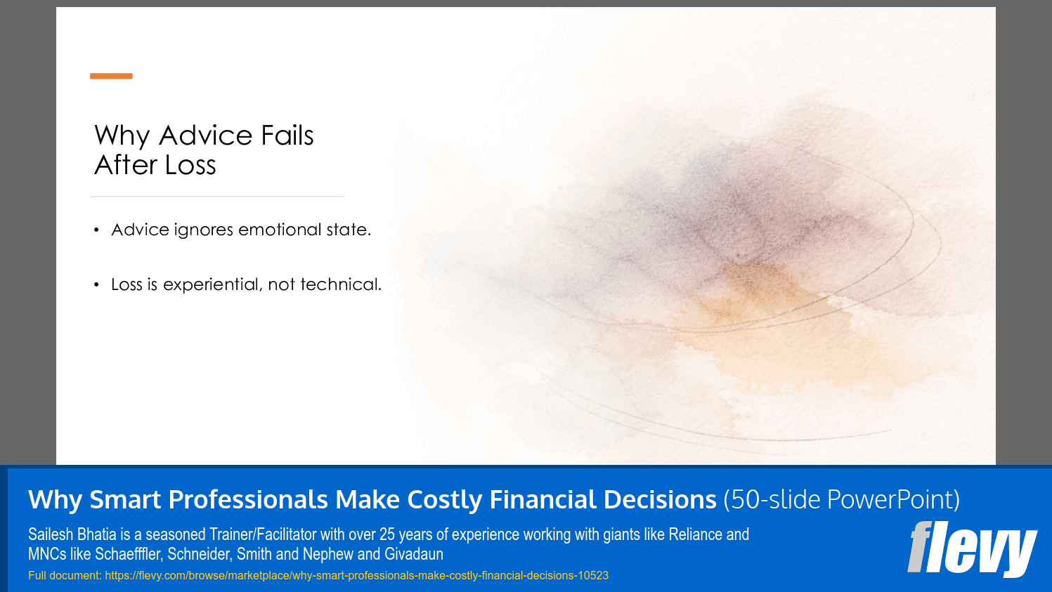 Why Smart Professionals Make Costly Financial Decisions (50-slide PPT PowerPoint presentation slide deck (PPTX)) Preview Image