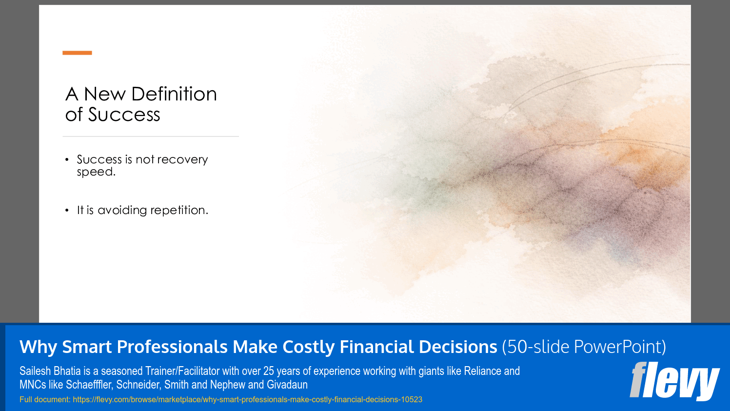 Why Smart Professionals Make Costly Financial Decisions (50-slide PPT PowerPoint presentation slide deck (PPTX)) Preview Image