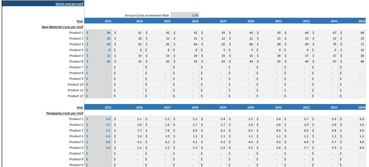 Beverage Manufacturing Company Financial Model (Excel template (XLSX)) Preview Image