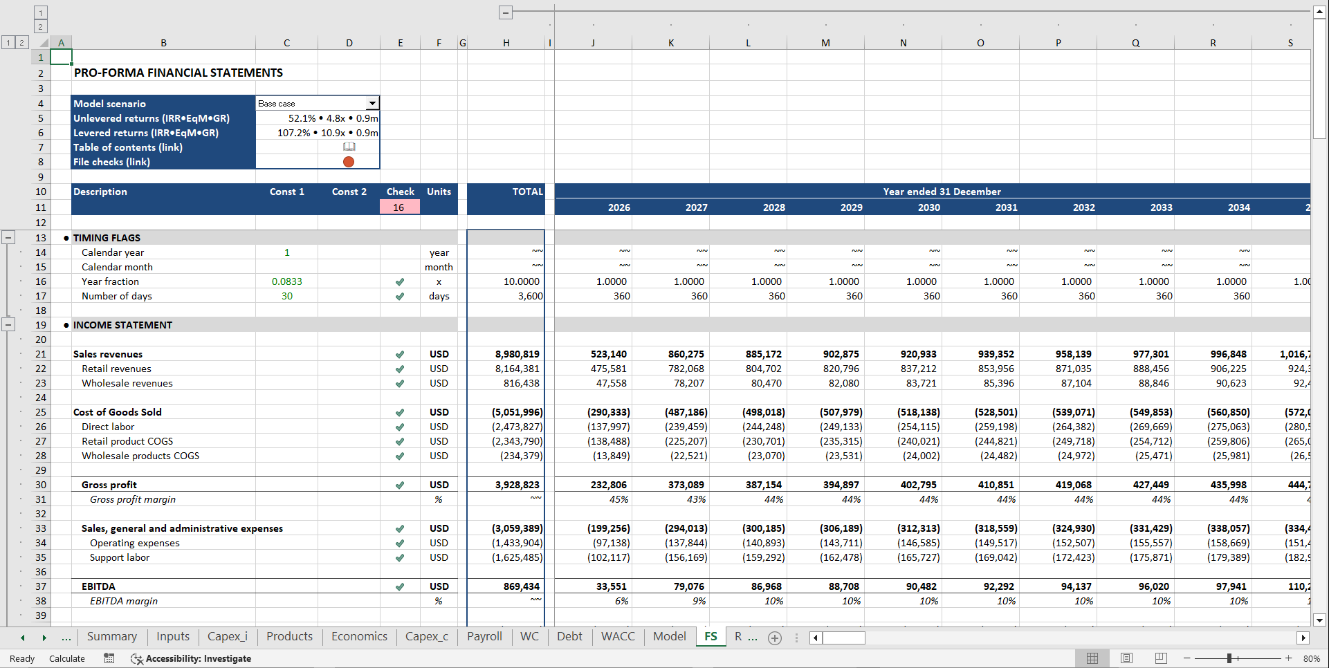 Bakery Financial Model (Excel template (XLSX)) Preview Image