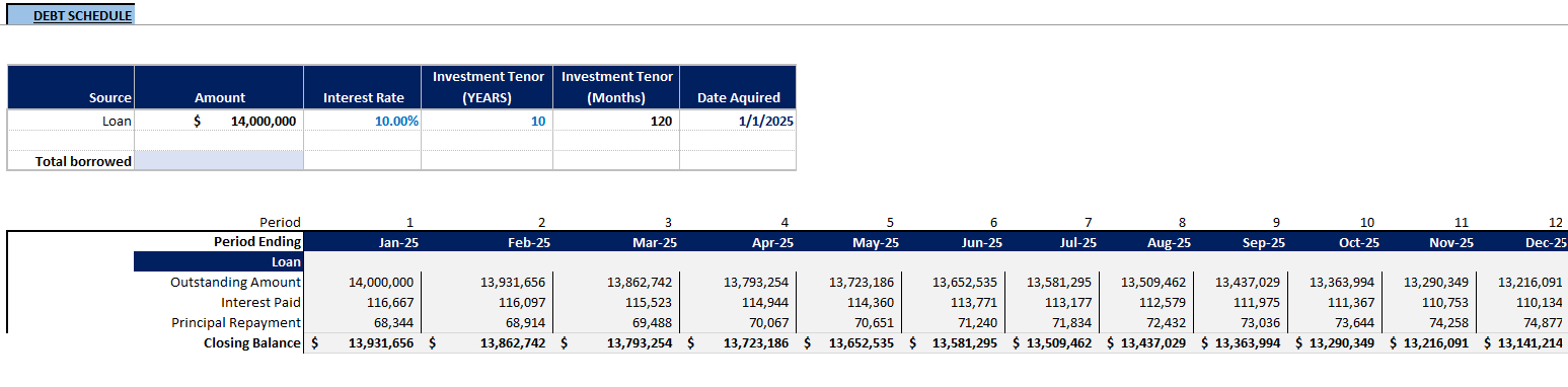 Lithium Mining Financial Model (Excel template (XLSX)) Preview Image