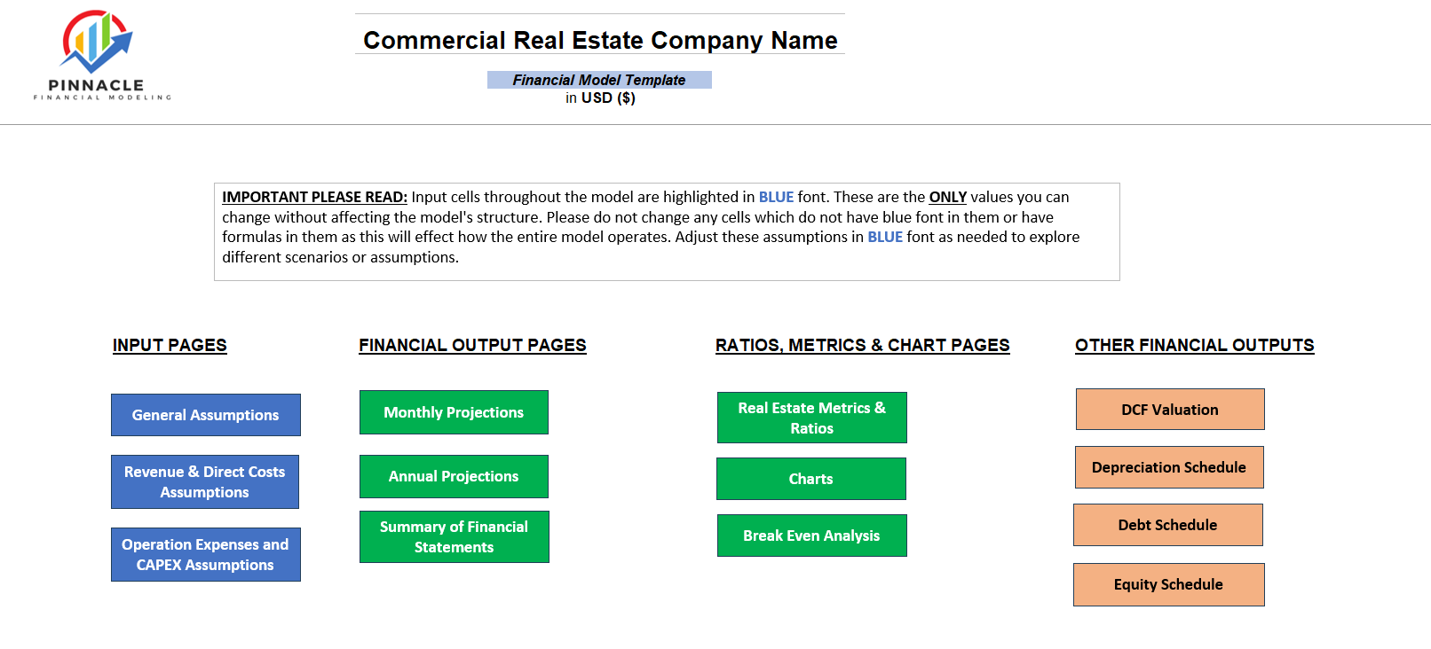 Commercial Real Estate Financial Model (Excel template (XLSX)) Preview Image