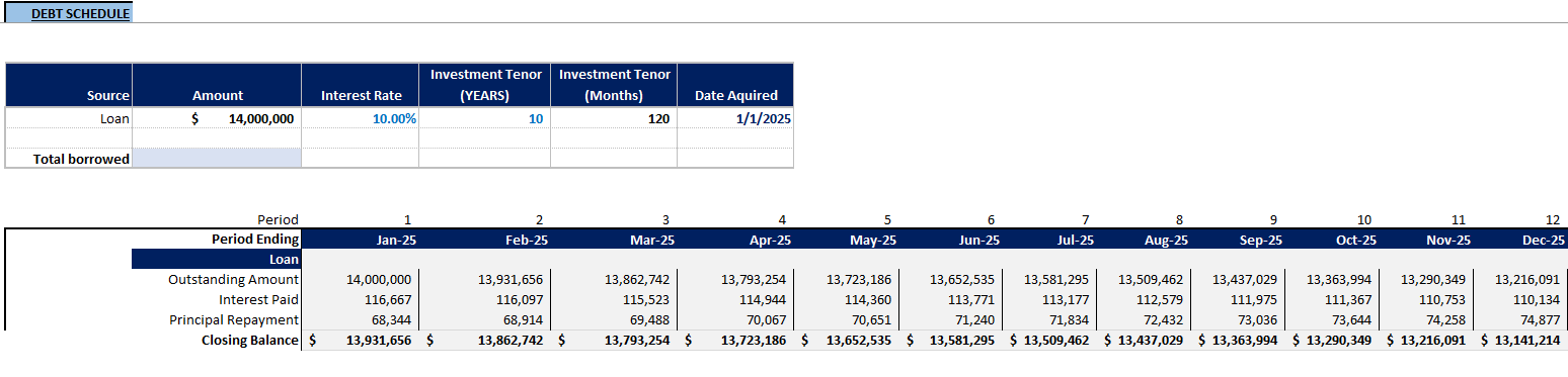Metal Mining Financial Model (Excel template (XLSX)) Preview Image