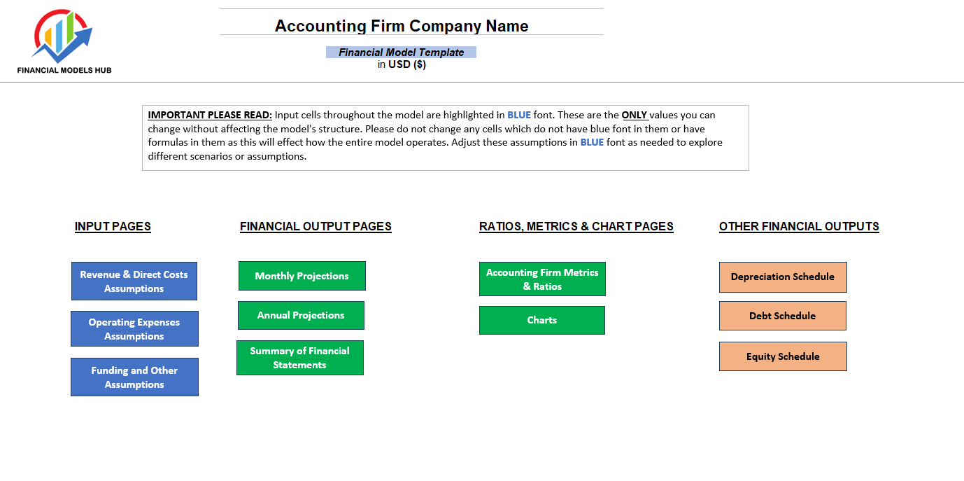 Accounting Firm Financial Model (Excel template (XLSX)) Preview Image