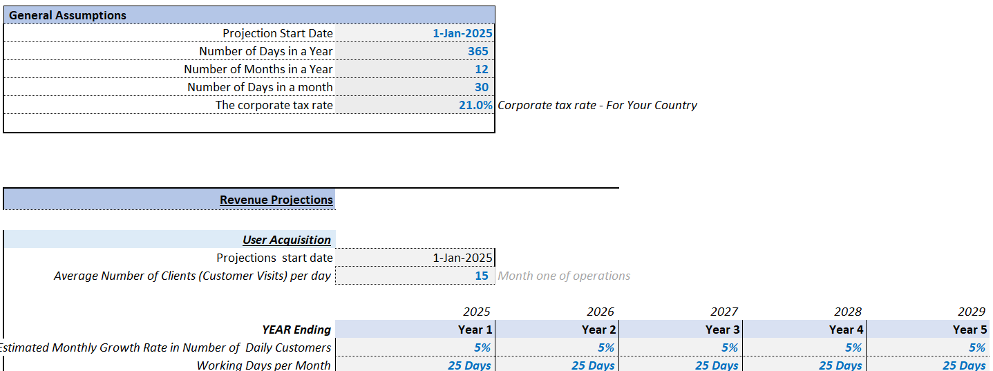 Barbershop Financial Model (Excel template (XLSX)) Preview Image