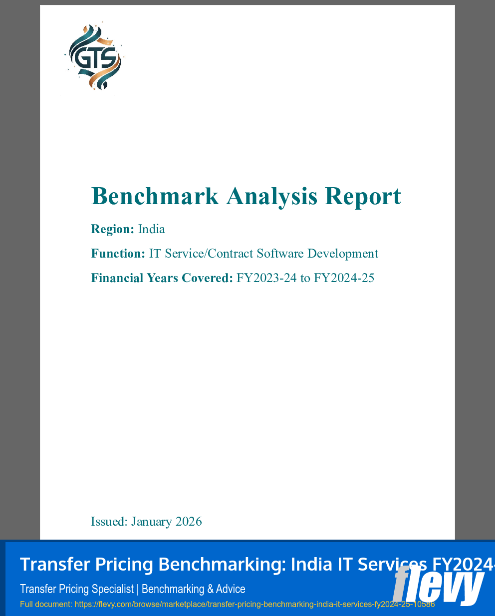 Transfer Pricing Benchmarking: India IT Services FY2024-25 (17-page PDF document) Preview Image