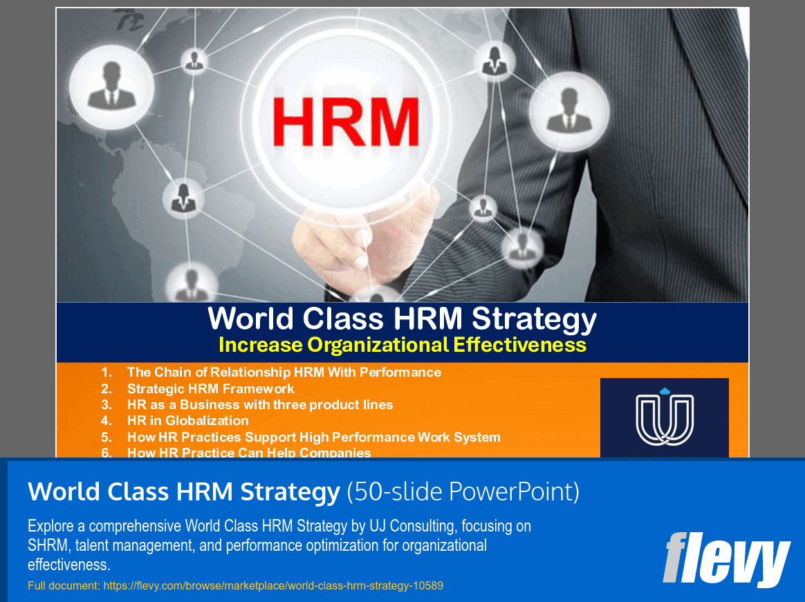 World Class HRM Strategy (50-slide PPT PowerPoint presentation slide deck (PPTX)) Preview Image