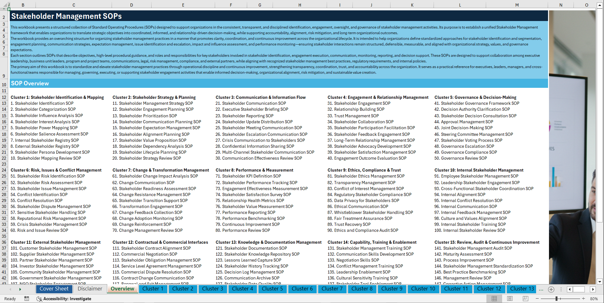 100+ Stakeholder Management SOPs (Excel template (XLSX)) Preview Image