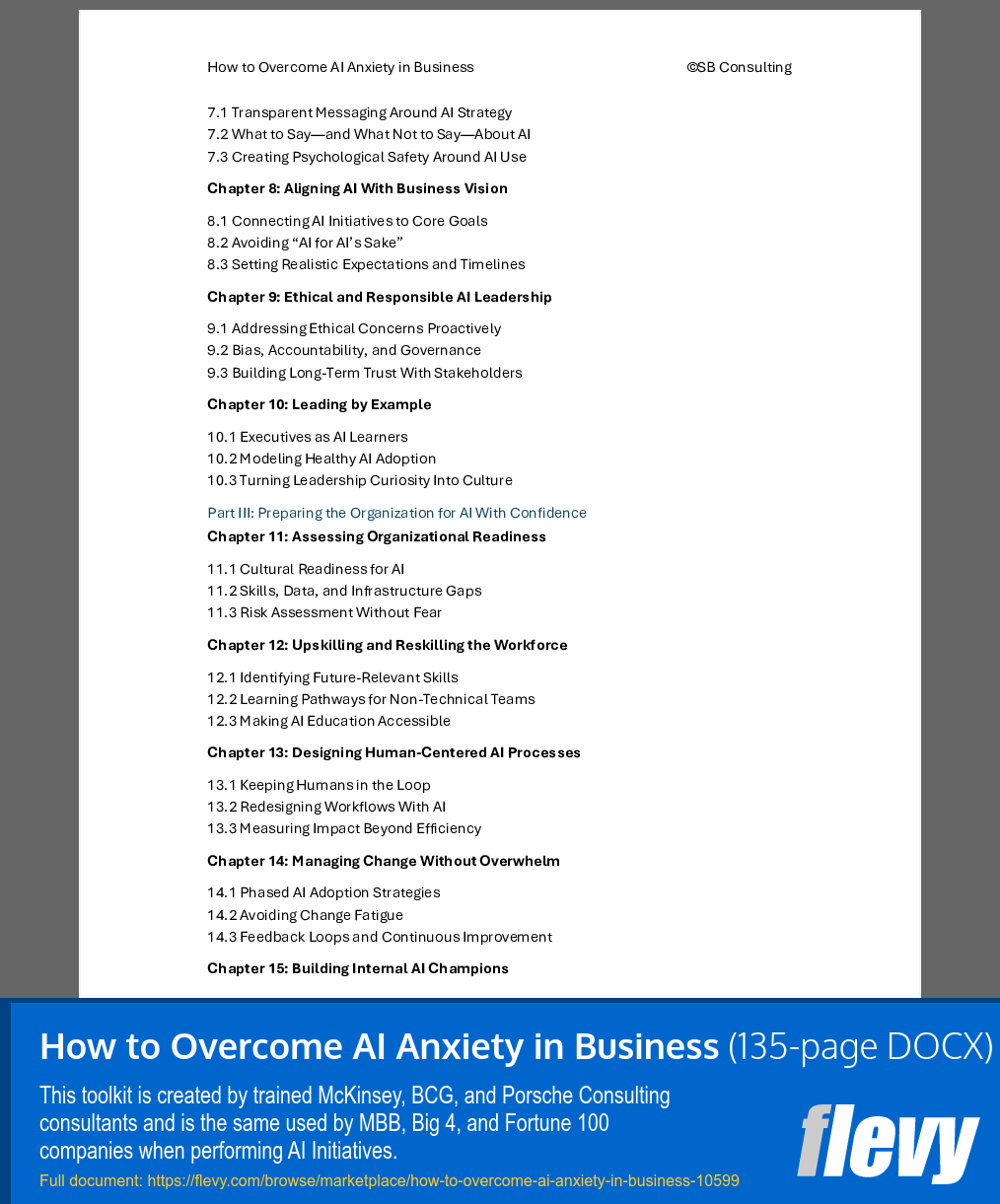How to Overcome AI Anxiety in Business (135-page Word document) Preview Image