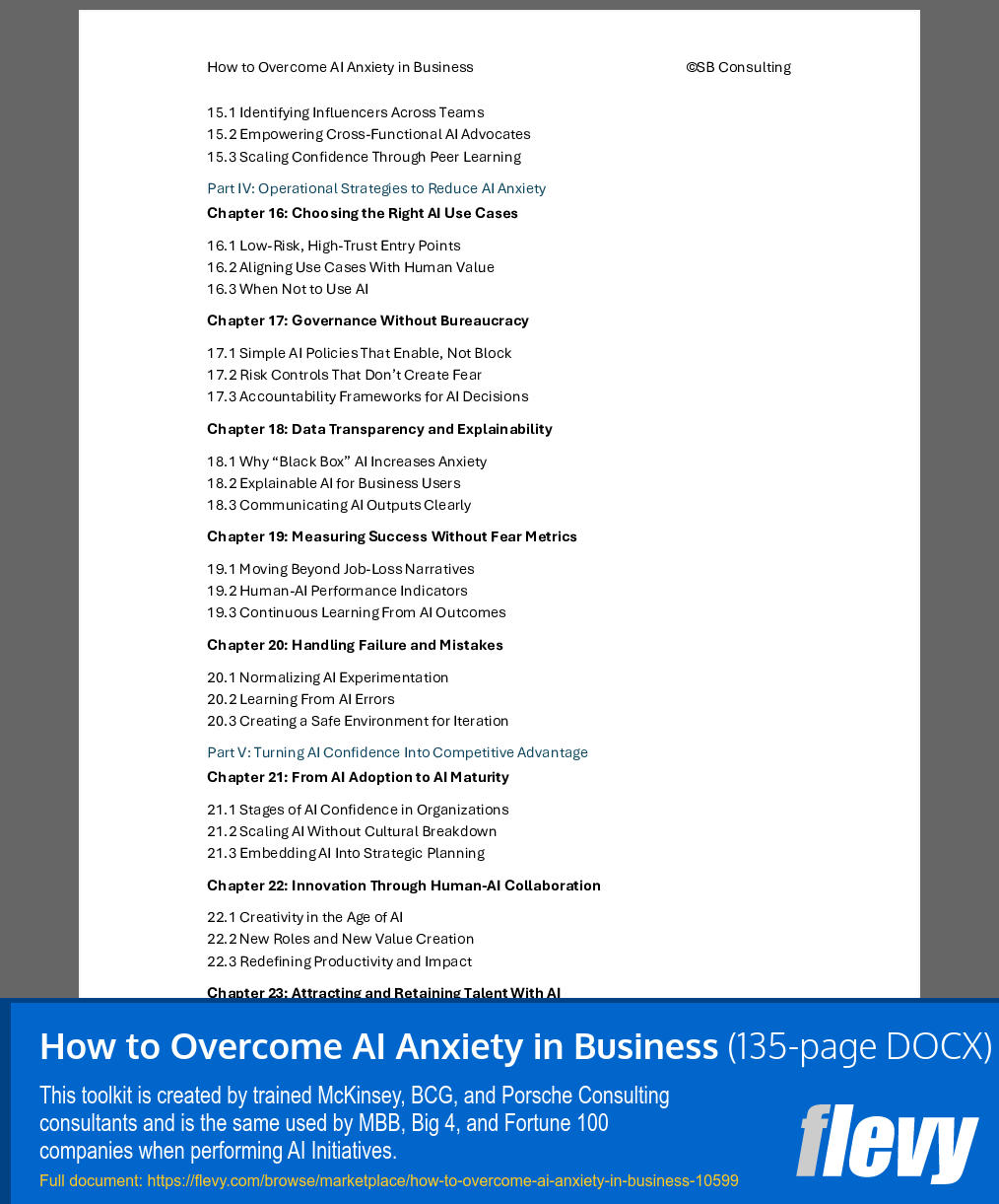 How to Overcome AI Anxiety in Business (135-page Word document) Preview Image
