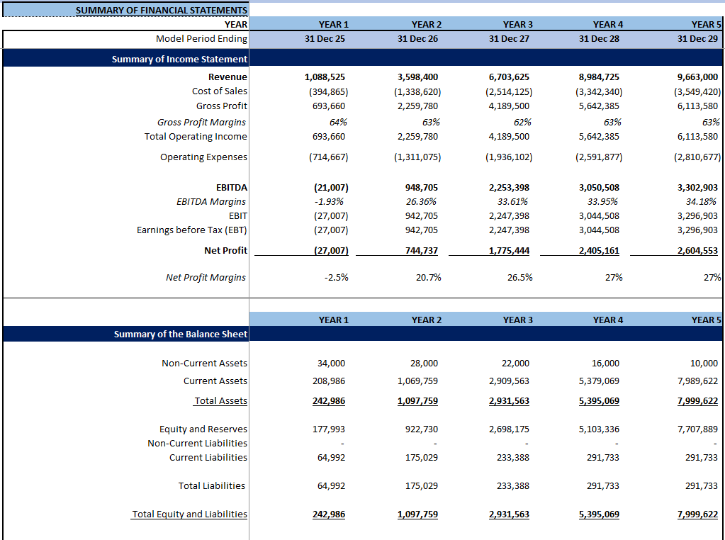 Dental Clinic Financial Model (Excel template (XLSX)) Preview Image